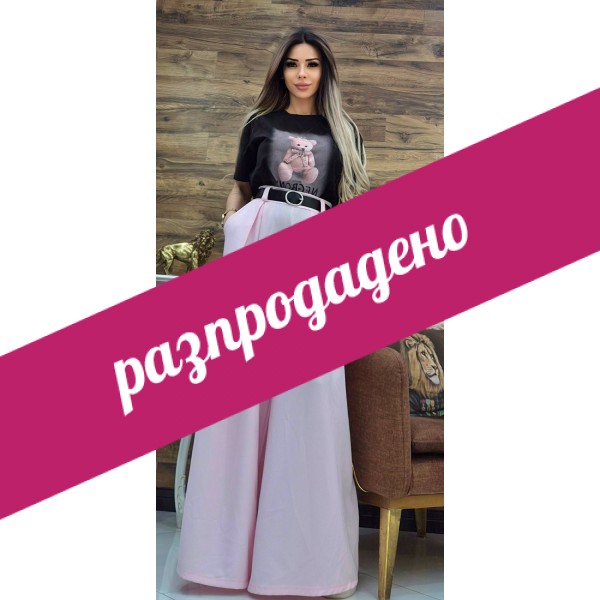Панталон с колан baby pink